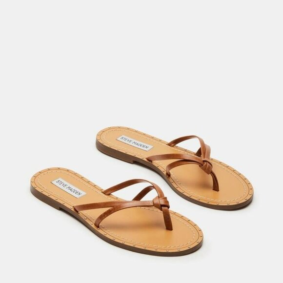 Steve Madden Rivera Cognac Leather Sandel Size 9 NEW - Picture 1 of 4